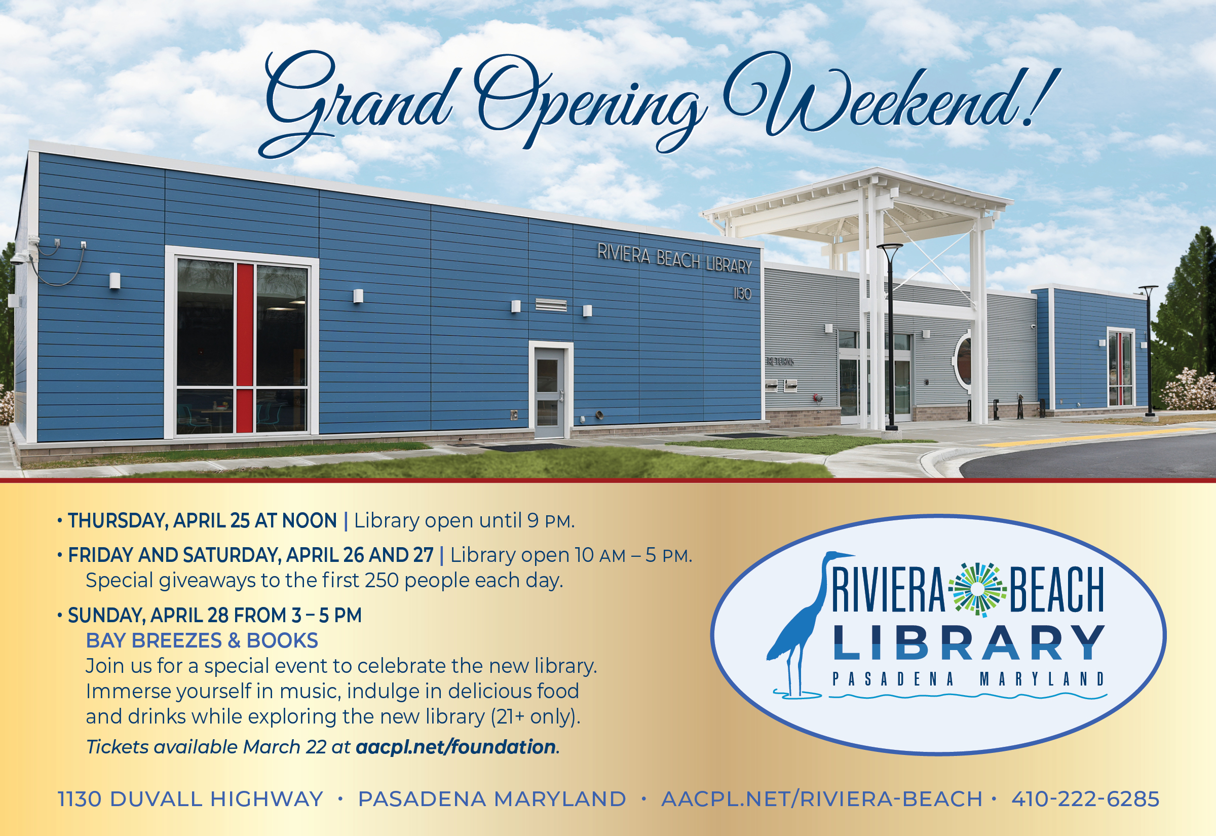 Riviera Beach Library exterior header
