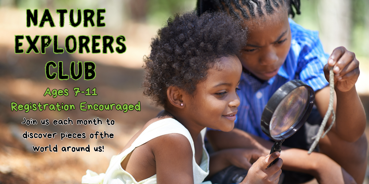 Two children exploring nature as part of our Nature Explorer's Club