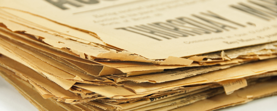 Stack of old newspapers