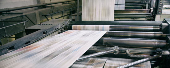 Newspaper being printed