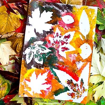 leaf paintings done in autumn colors