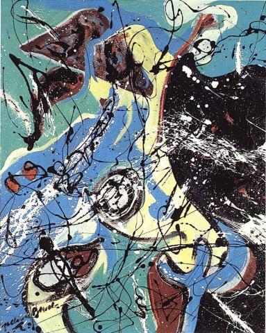 Jackson Pollock's water birds painting