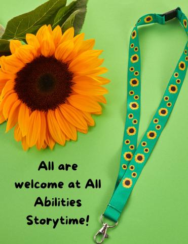 Sunflower on green background with green sunflower lanyard