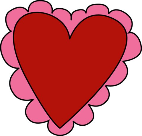 Red heart with pink edge