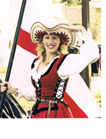 Woman in a pirate hat and pirate outfit 