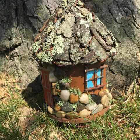 fairy house make of sticks and stones