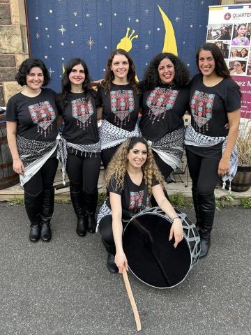 Performers from the dance group Malikat al Dabke.