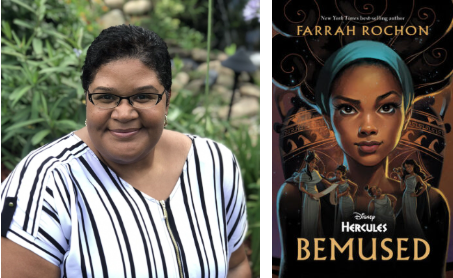 woman in striped shirt. woman with blue headband on book cover. 