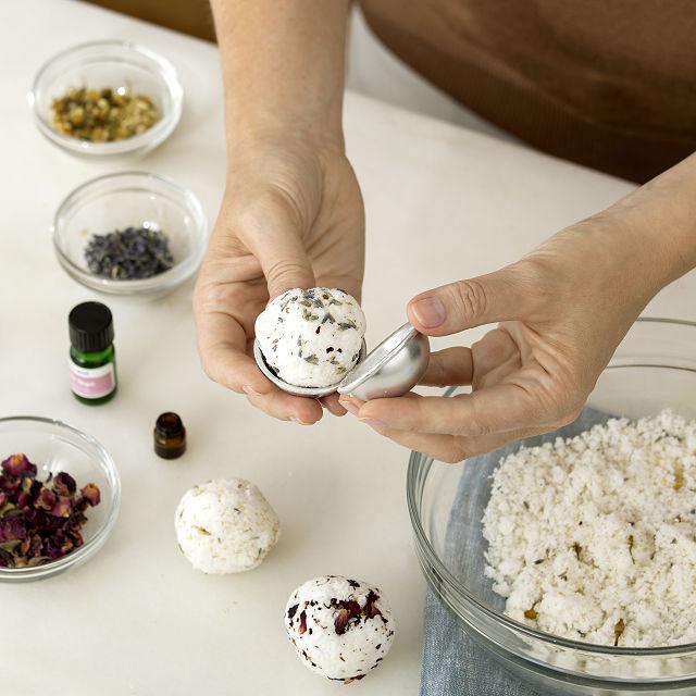 Person Making Bath Bomb